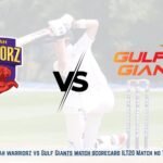 Sharjah warriorz vs Gulf Giants match scorecard