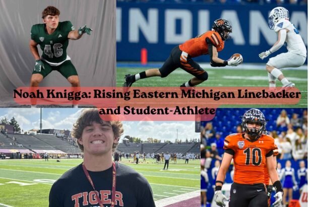 Noah Knigga playing linebacker for Eastern Michigan Eagles