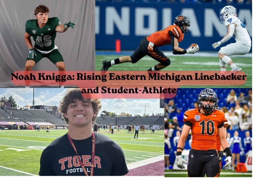 Noah Knigga playing linebacker for Eastern Michigan Eagles