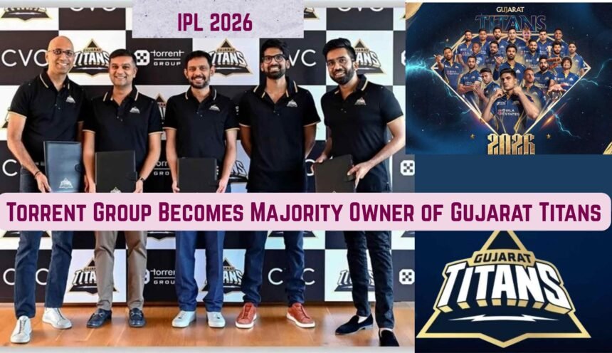 Torrent Group leadership during Gujarat Titans ownership acquisition announcement.