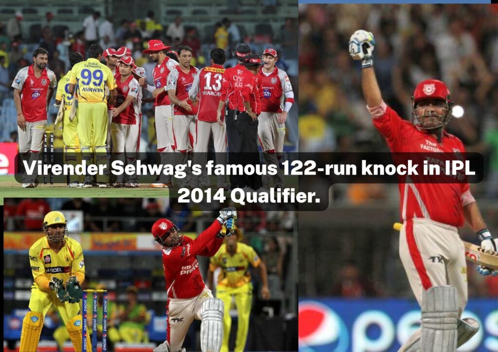 Virender Sehwag batting against Chennai Super Kings in IPL 2014 Qualifier